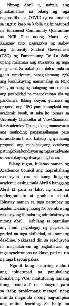 Nitong Abril 2, naitala ang pinakamataas na bilang ng mga nagpositibo sa COVID-19 na umabot sa 15,310 kaso sa kabila    
