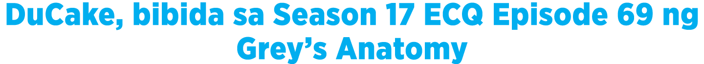 DuCake, bibida sa Season 17 ECQ Episode 69 ng Grey s Anatomy 
