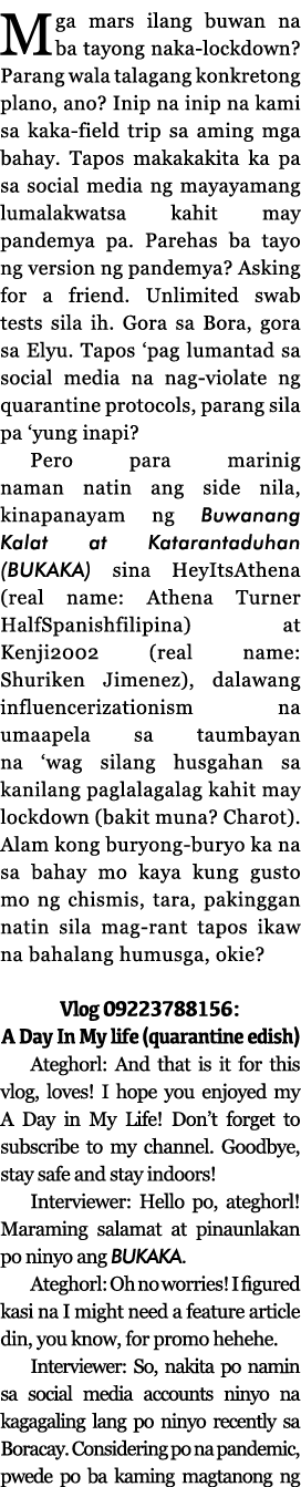 Mga mars ilang buwan na ba tayong naka-lockdown  Parang wala talagang konkretong plano, ano  Inip na inip na kami sa    