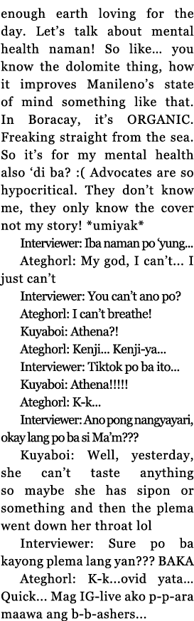 enough earth loving for the day  Let s talk about mental health naman  So like  you know the dolomite thing, how it i   