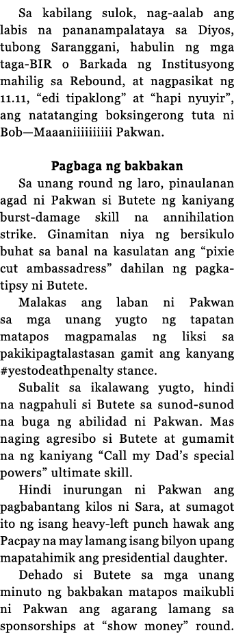 Sa kabilang sulok, nag-aalab ang labis na pananampalataya sa Diyos, tubong Saranggani, habulin ng mga taga-BIR o Bark   