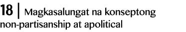 18   Magkasalungat na konseptong non-partisanship at apolitical